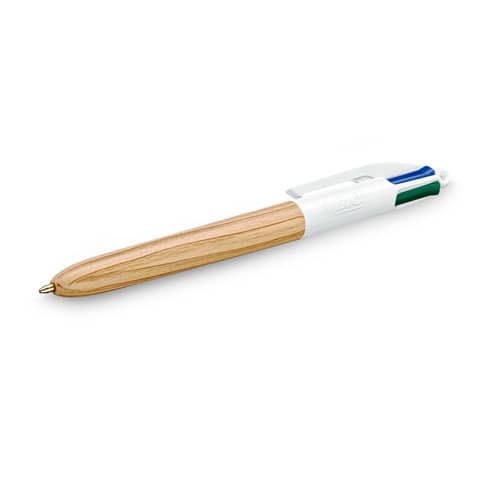 Penna a sfera a scatto BIC 4 Colours 1 mm - wood 508964